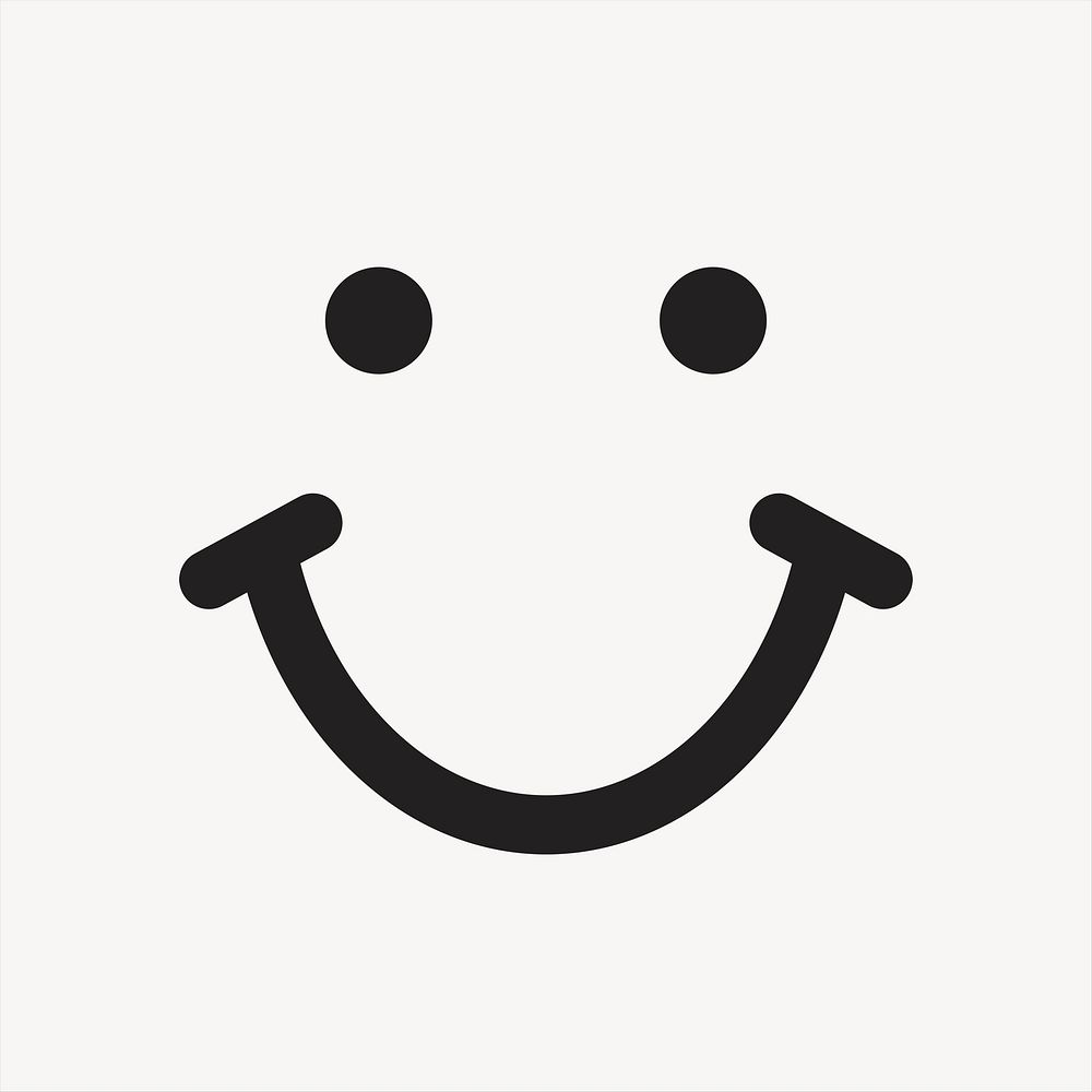Smiling face emoticon sticker, cute facial expression psd