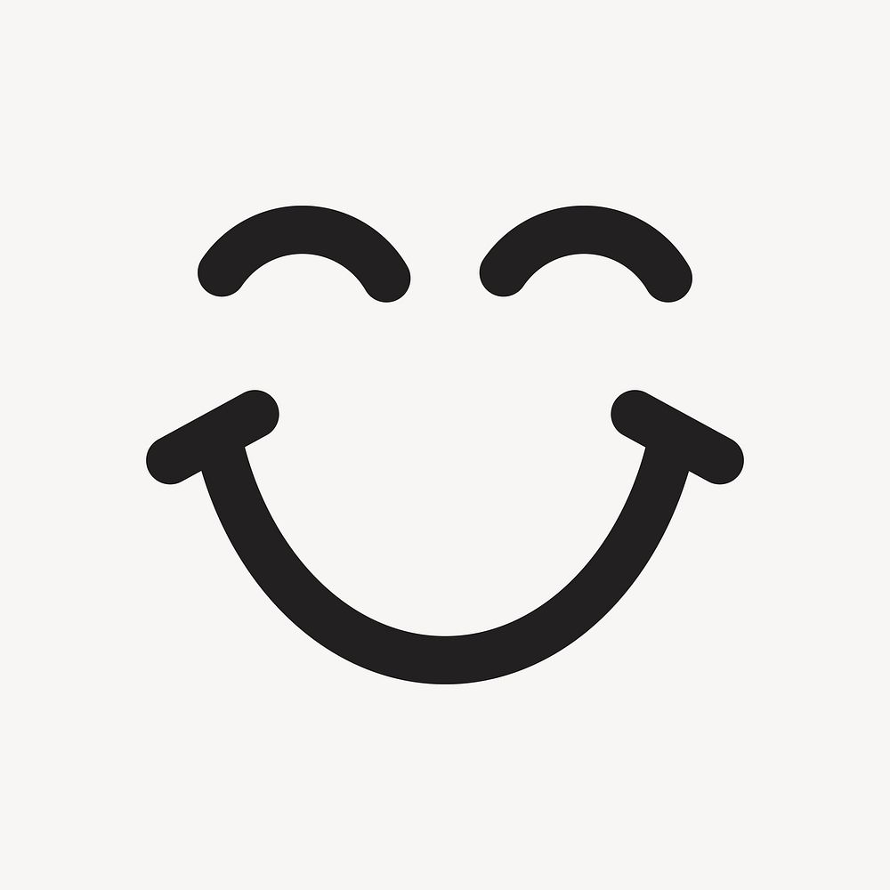 Smiling face emoticon sticker, cute facial expression vector