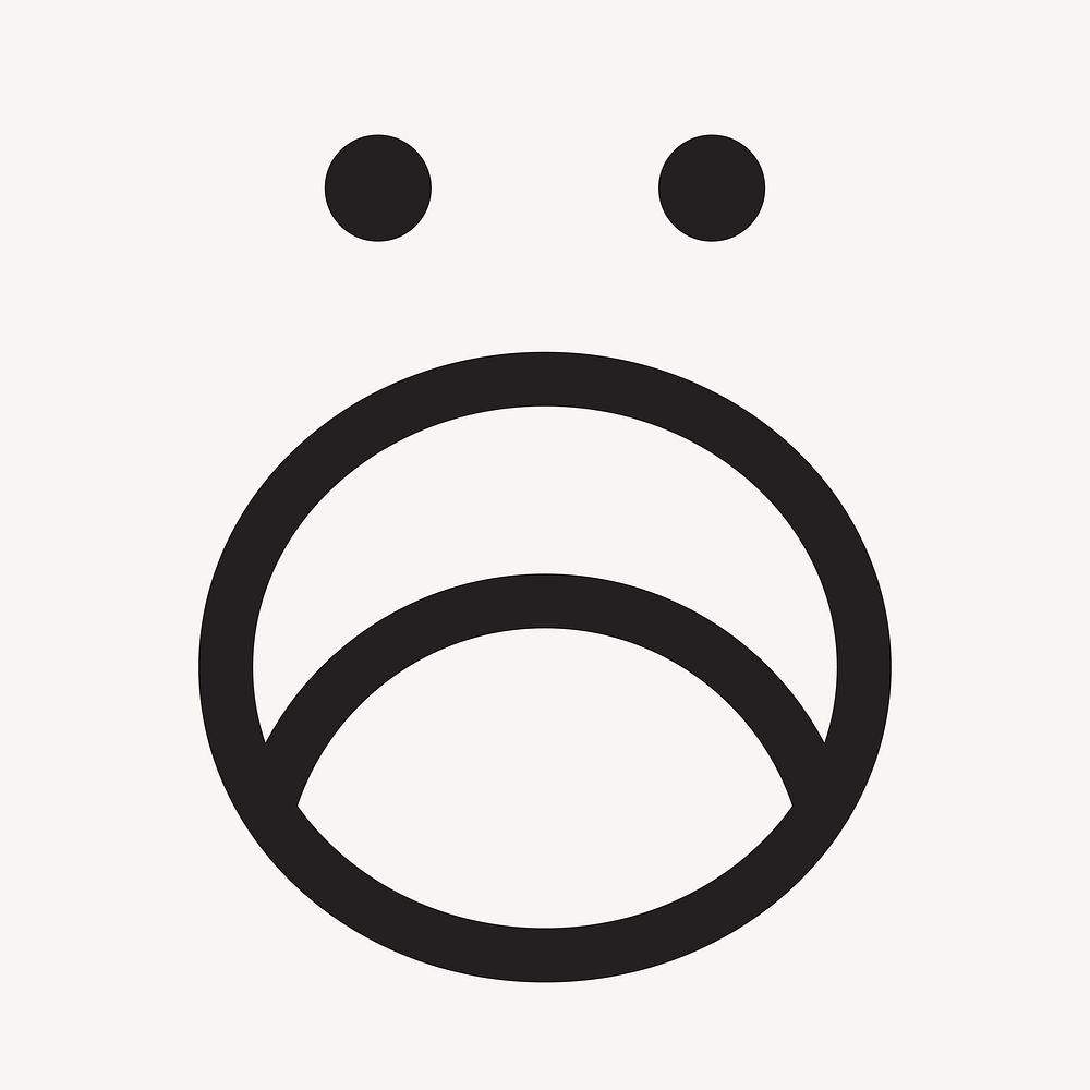 Surprised face emoticon sticker, cute facial expression vector