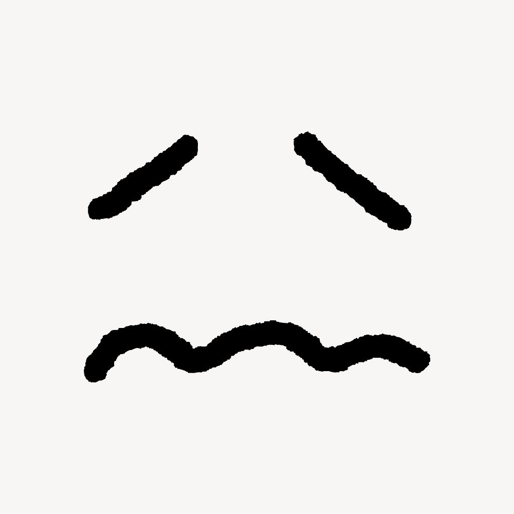 Confounded face, emoticon doodle image