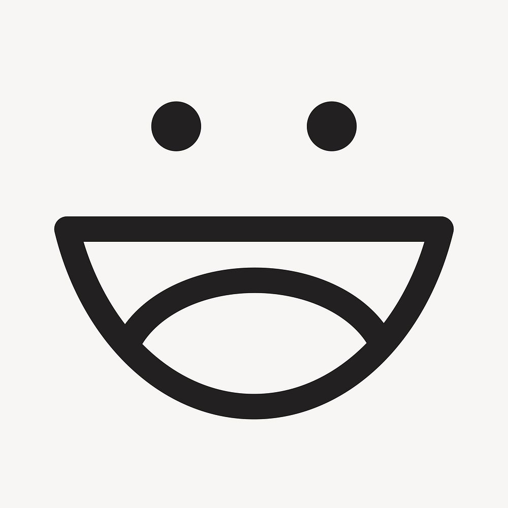 Grinning face emoticon sticker, cute facial expression vector