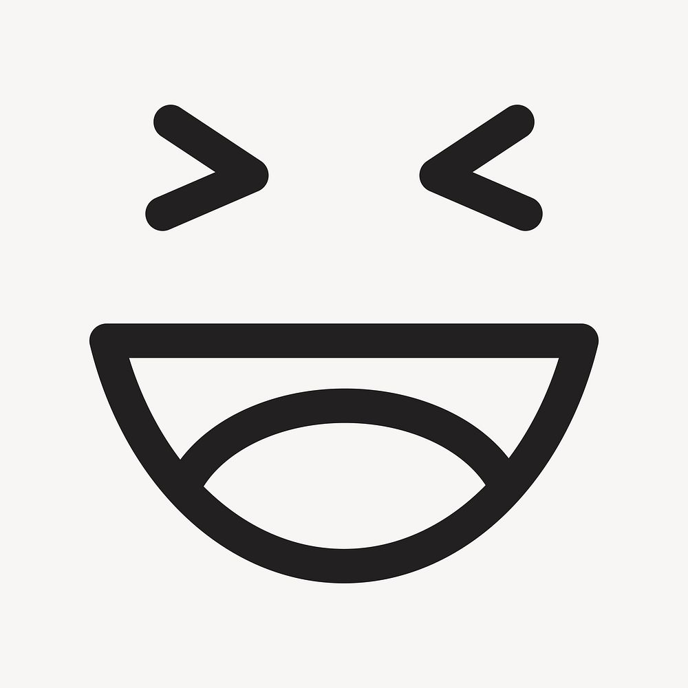 Grinning face emoticon sticker, cute facial expression vector
