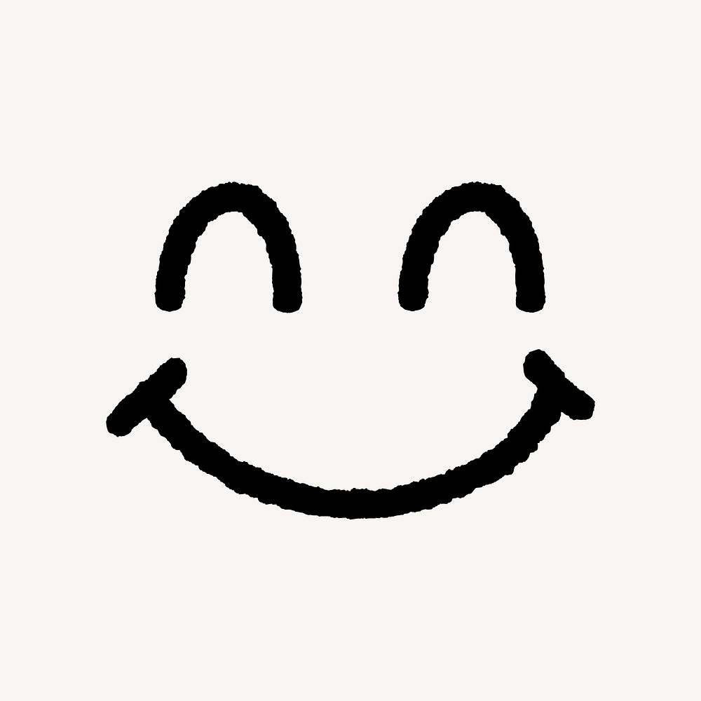 Smiling face, emoticon doodle image