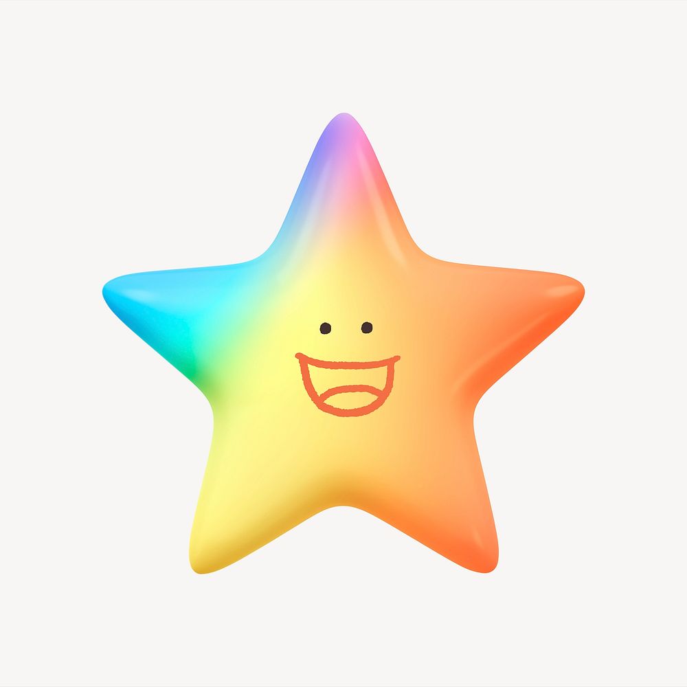 Grinning star 3D sticker, emoticon | Premium PSD Illustration - rawpixel