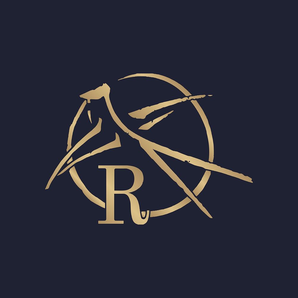 Vintage logo with the letter R vector
