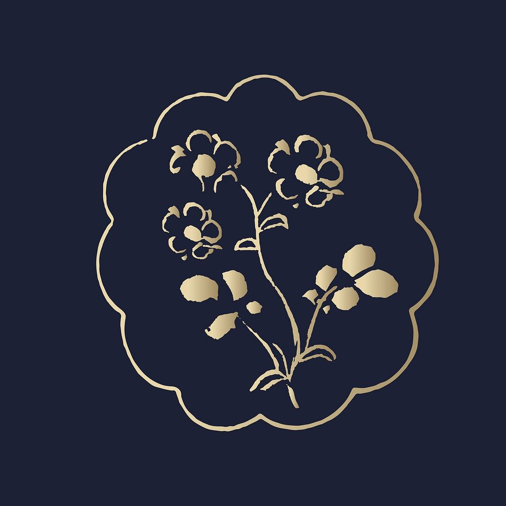 Vintage floral logo design vector