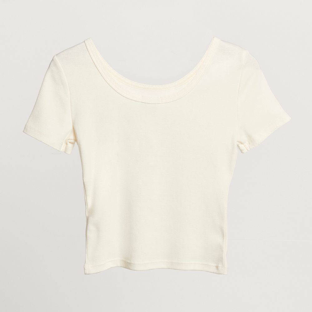 Simple white t-shirt on a gray background 