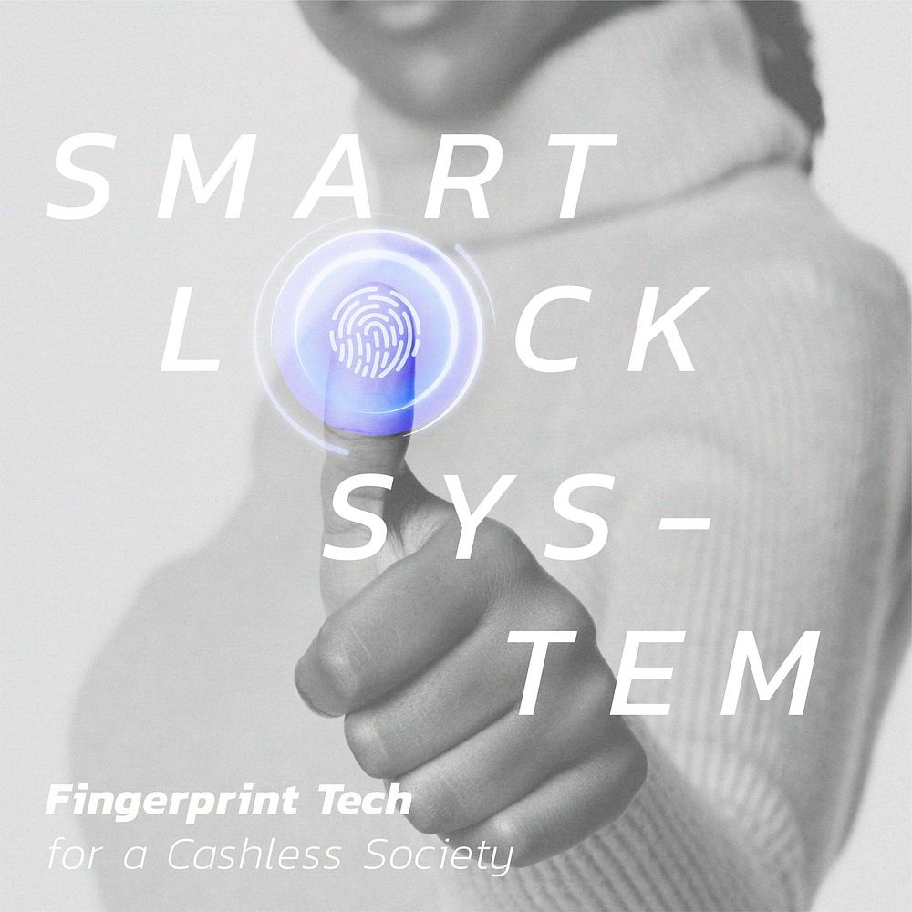 Smart lock system template vector futuristic technology