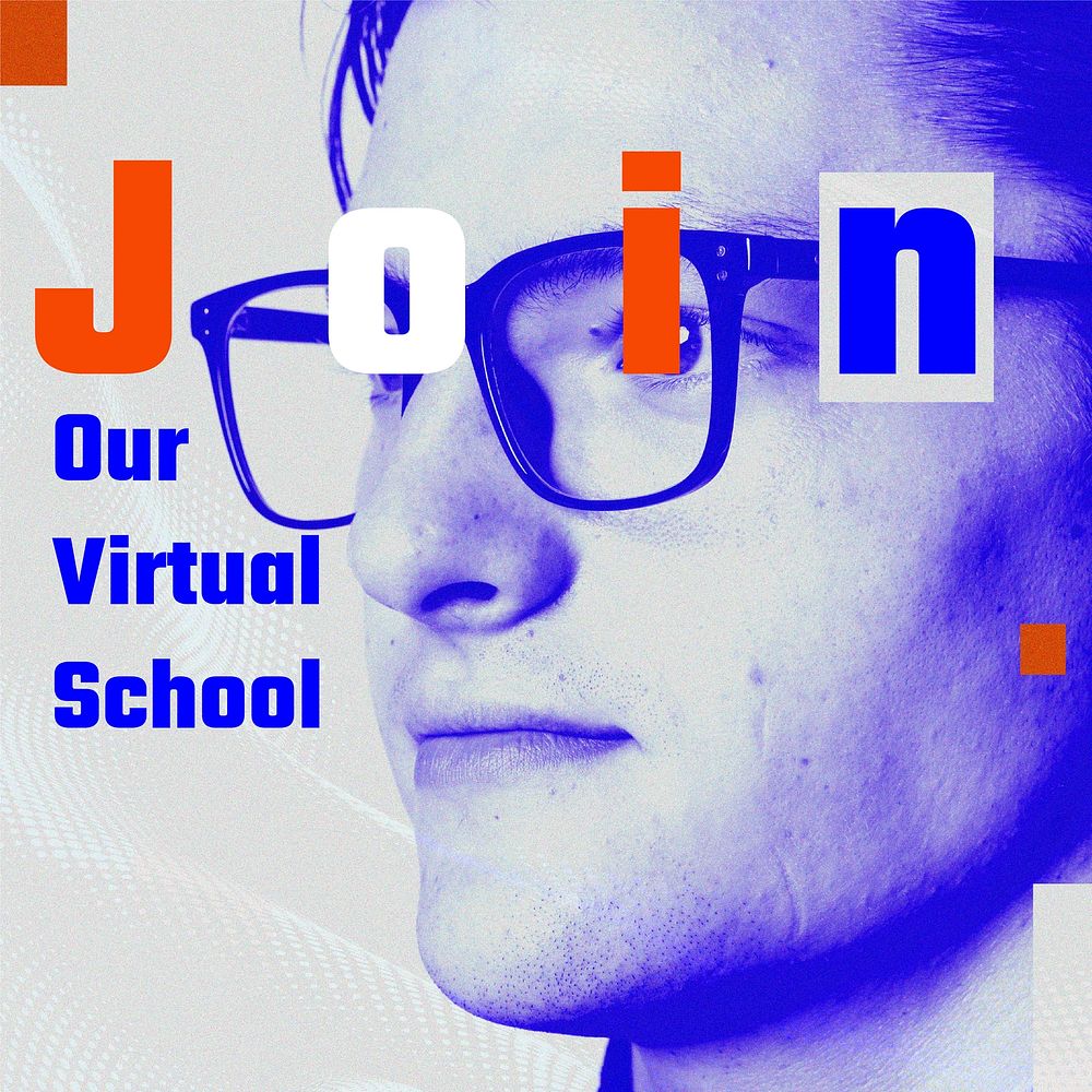 Join school template vector futuristic technology