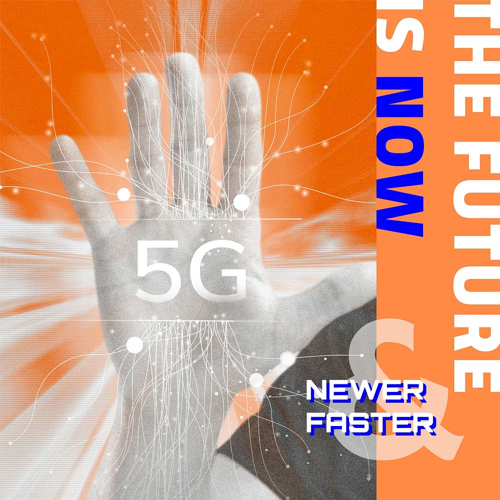 5G digital template vector futuristic technology