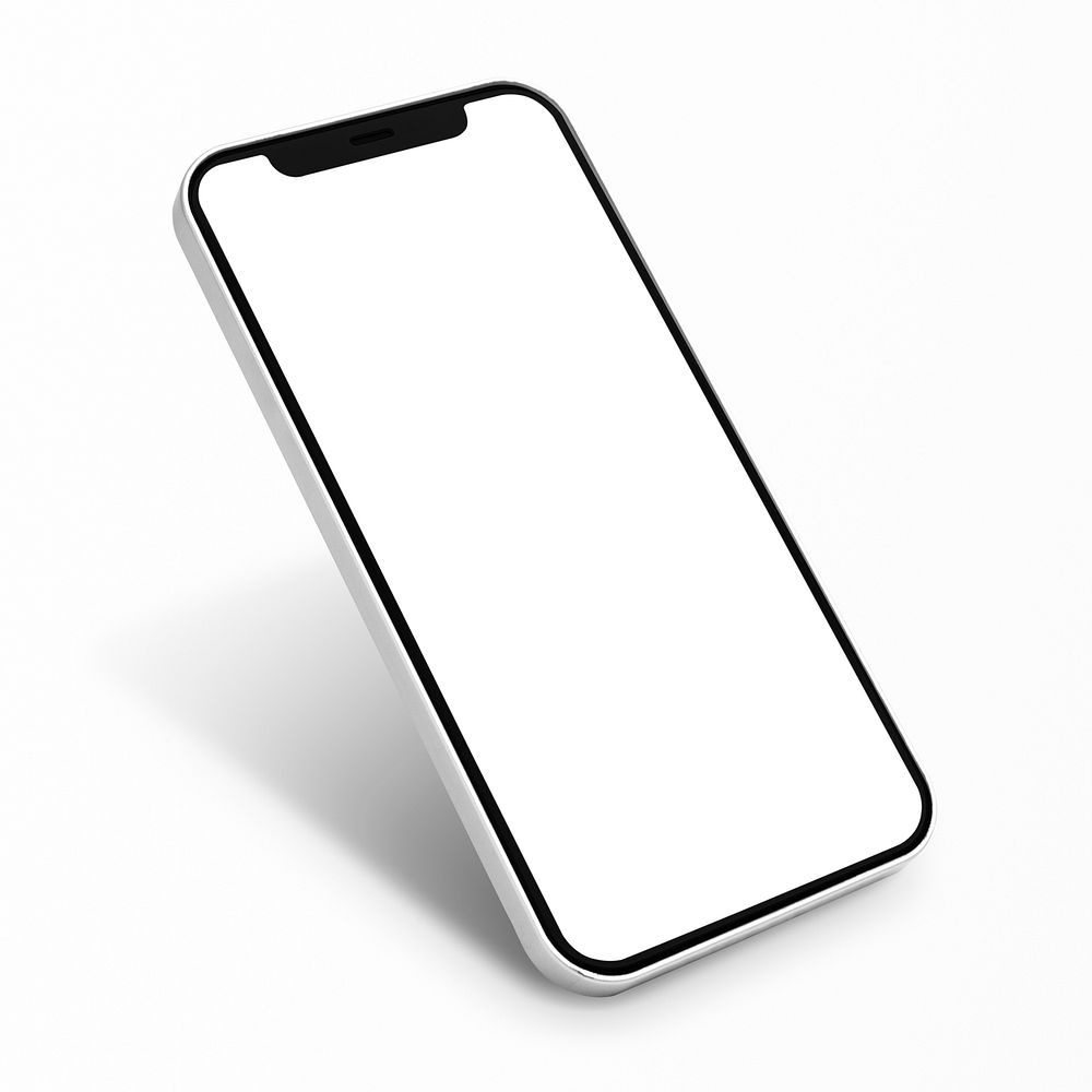 Smartphone with blank white screen innovative future technology