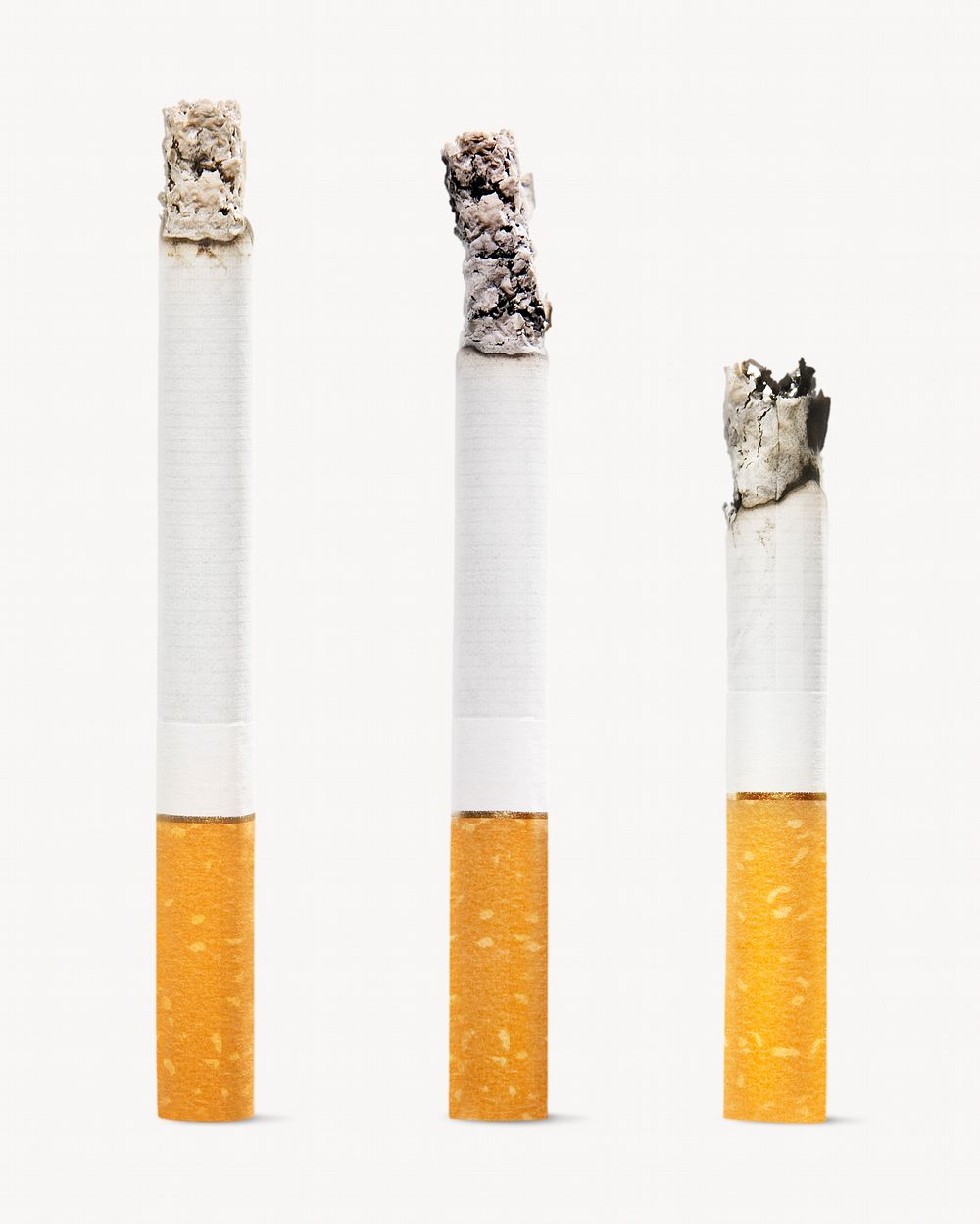 Cigarettes, burning smoke isolated image