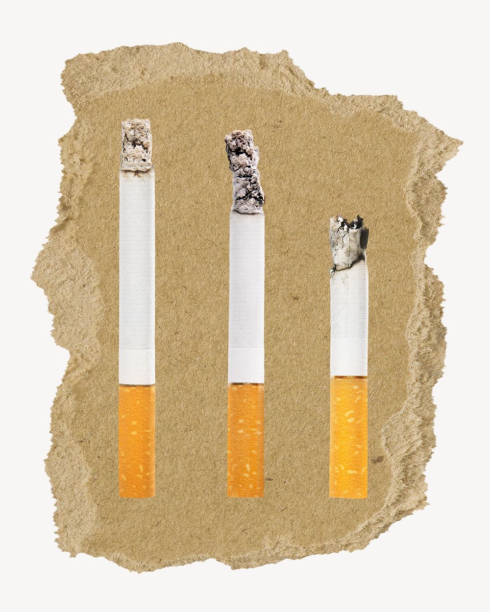 Cigarettes, ripped paper collage element