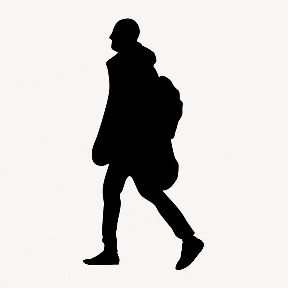 Backpacker silhouette, person design