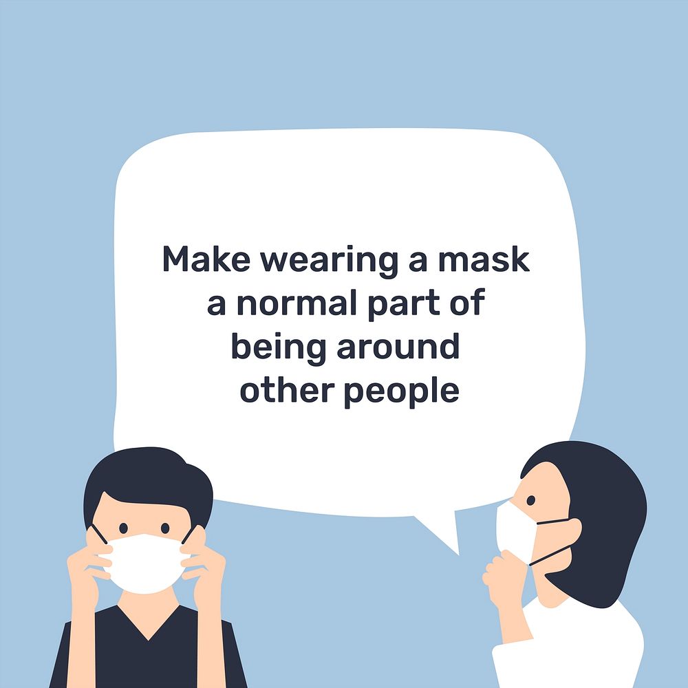 Wear a mask template vector stay safe in the new normal