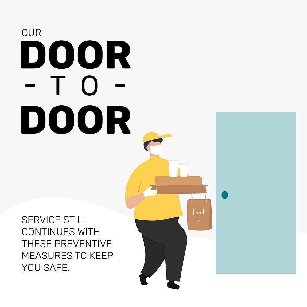 Courier man deliver goods door to door service