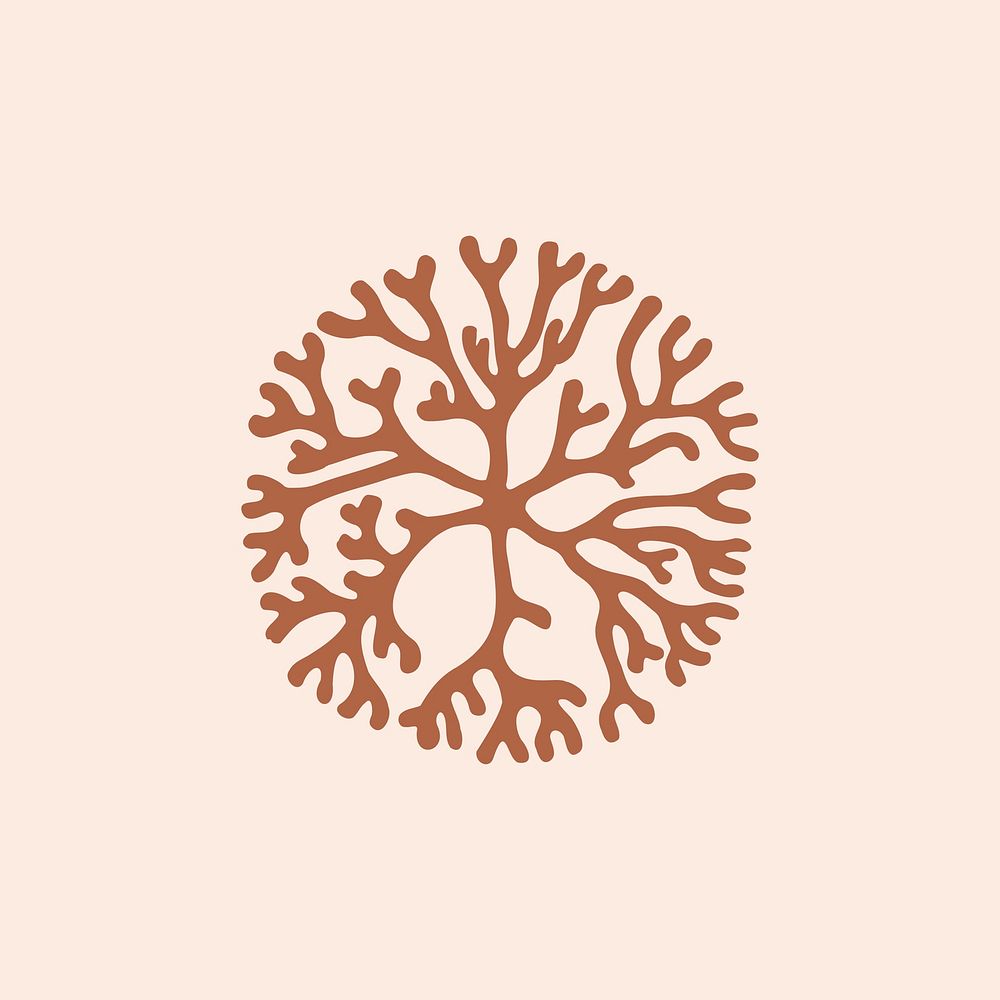 Sea coral icon vector illustration in brown
