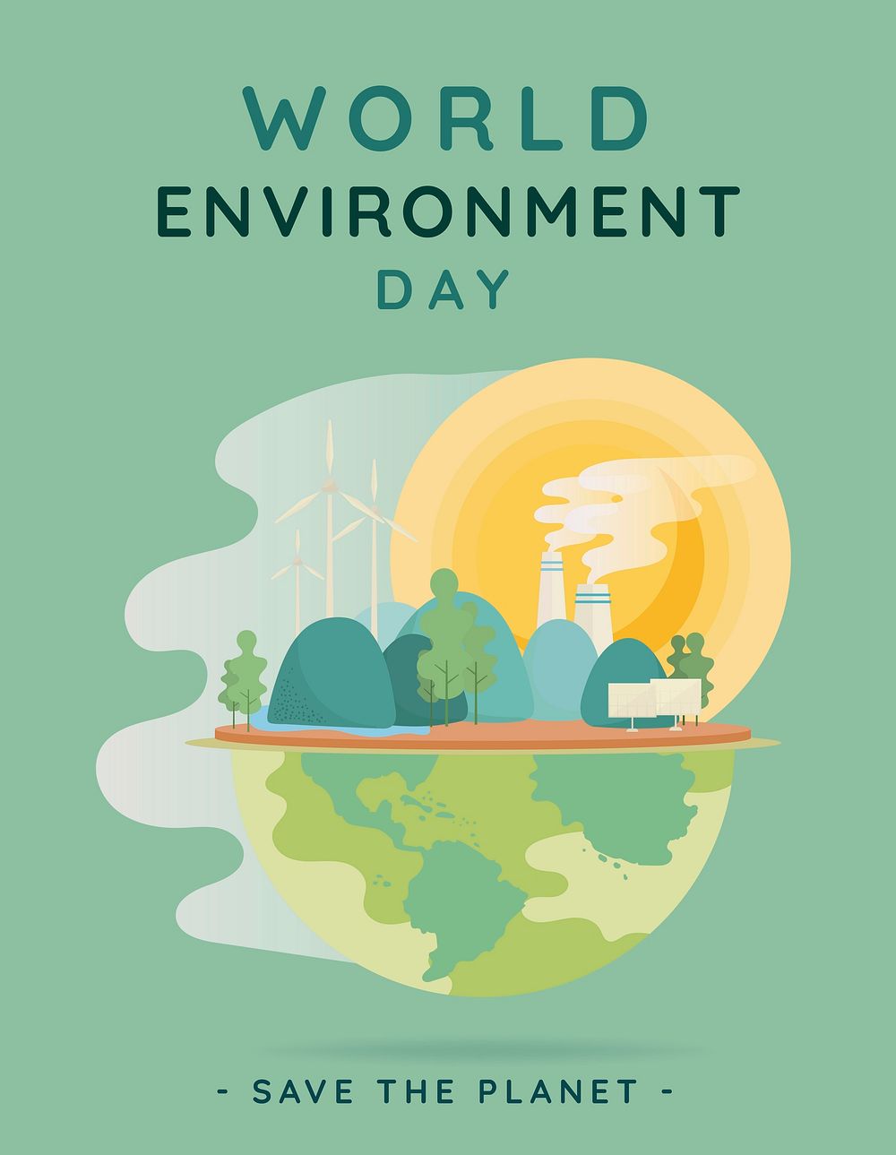 World environment day vector poster editable template