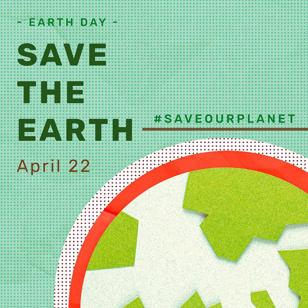 World earth day social media post vector editable social media template