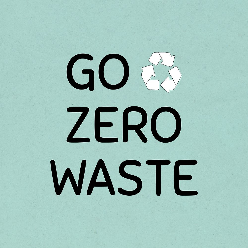 Go zero waste vector with recycle symbol design element