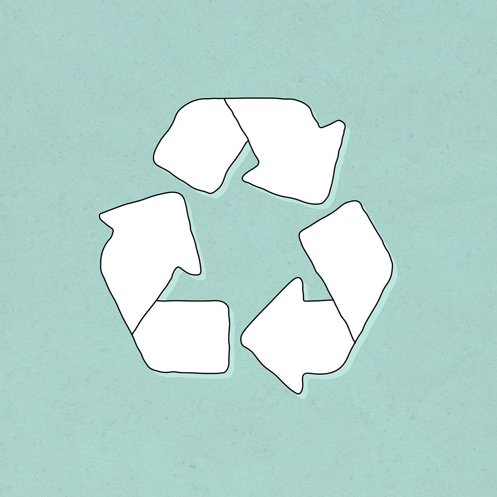 Recycle symbol vector doodle illustration