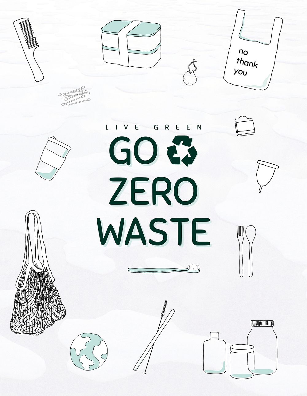 Go zero waste vector flyer editable template