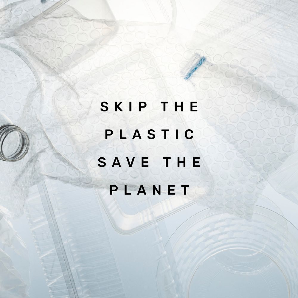 Plastic pollution quote vector social media template
