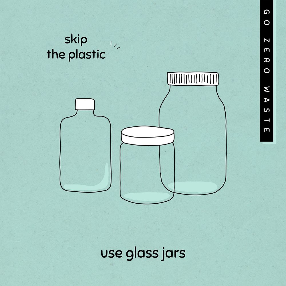 Use glass jars vector social media template