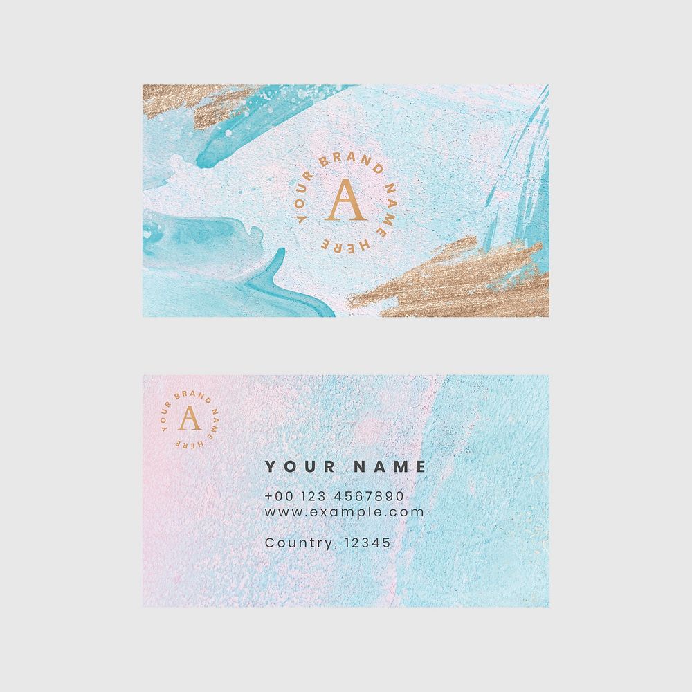 Business card template vector abstract style set