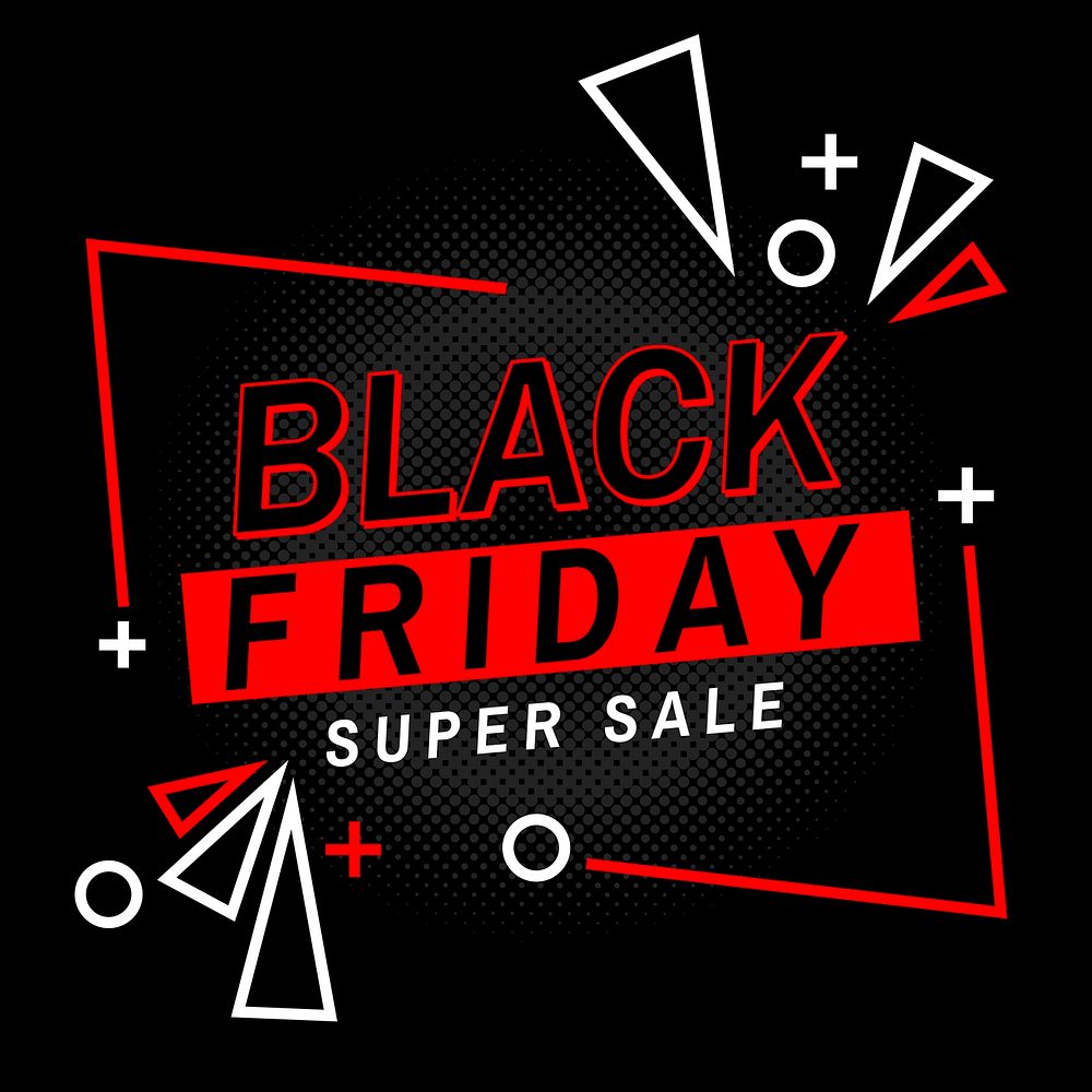 Vector Black Friday promotional poster halftone background template