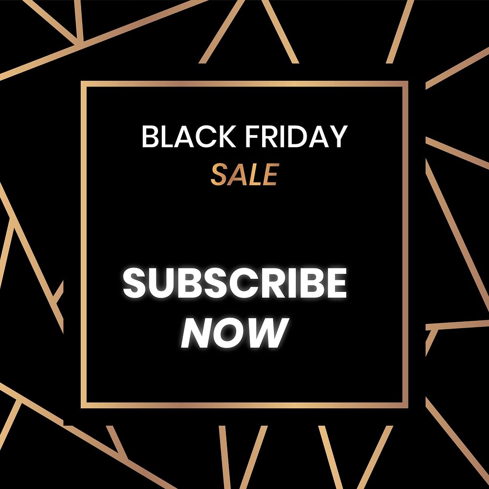 Subscribe now vector Black Friday promotional ad template