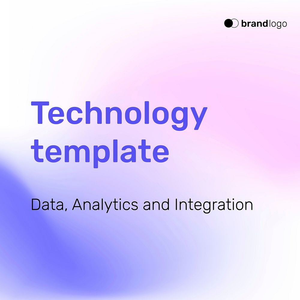 Purple gradient technology template vector 