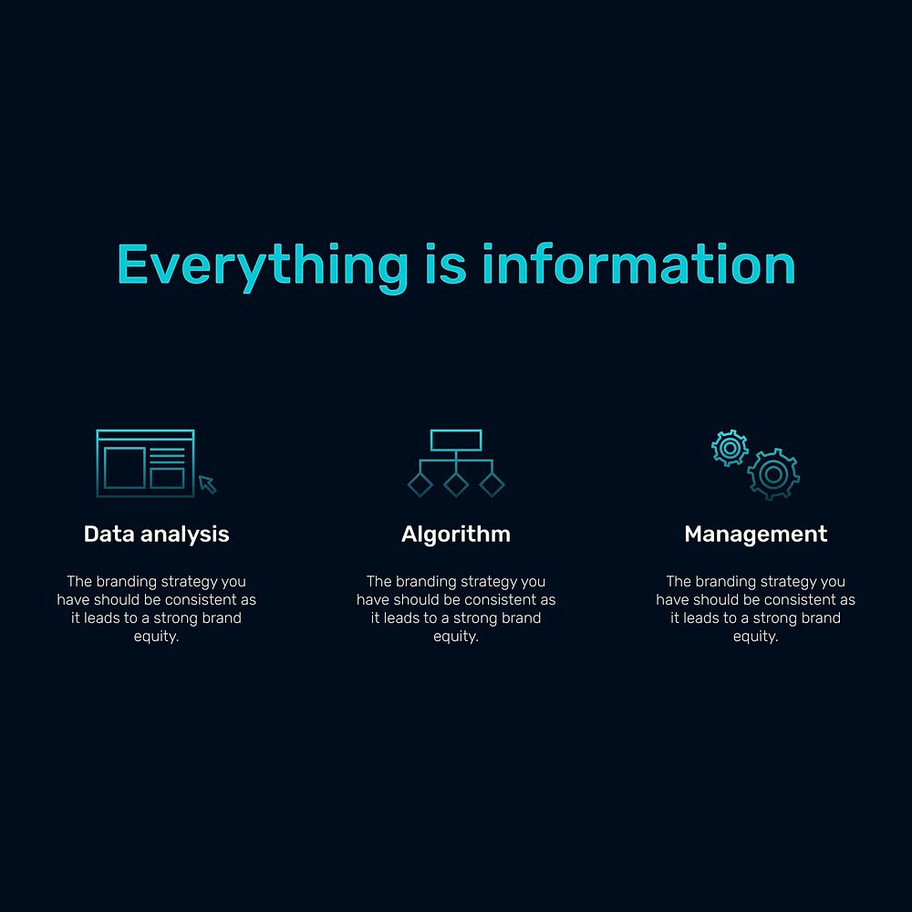 Digital information presentation editable template vector