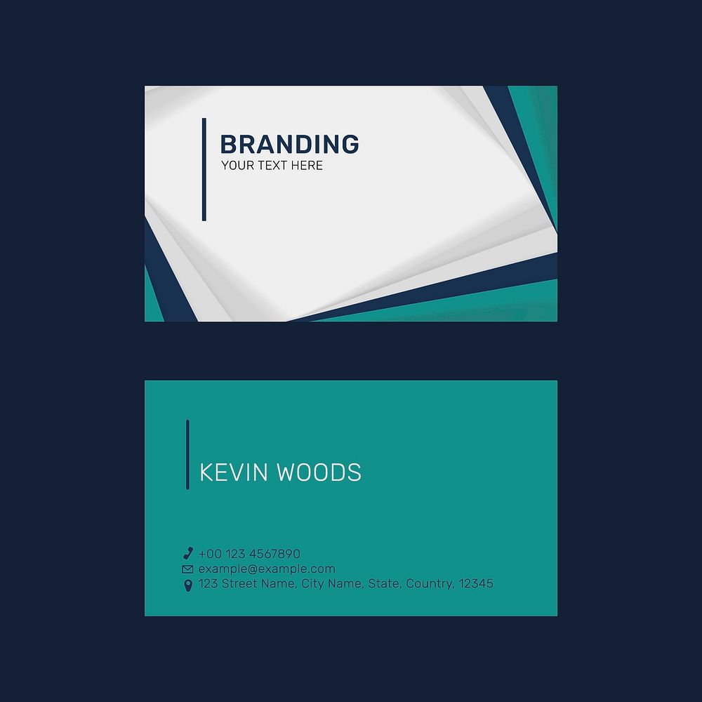 Editable business card template vector in abstract design
