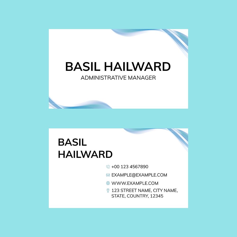 Editable business card template vector in abstract minimal design