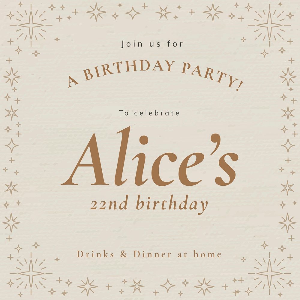 Online party invitation template vector birthday celebration