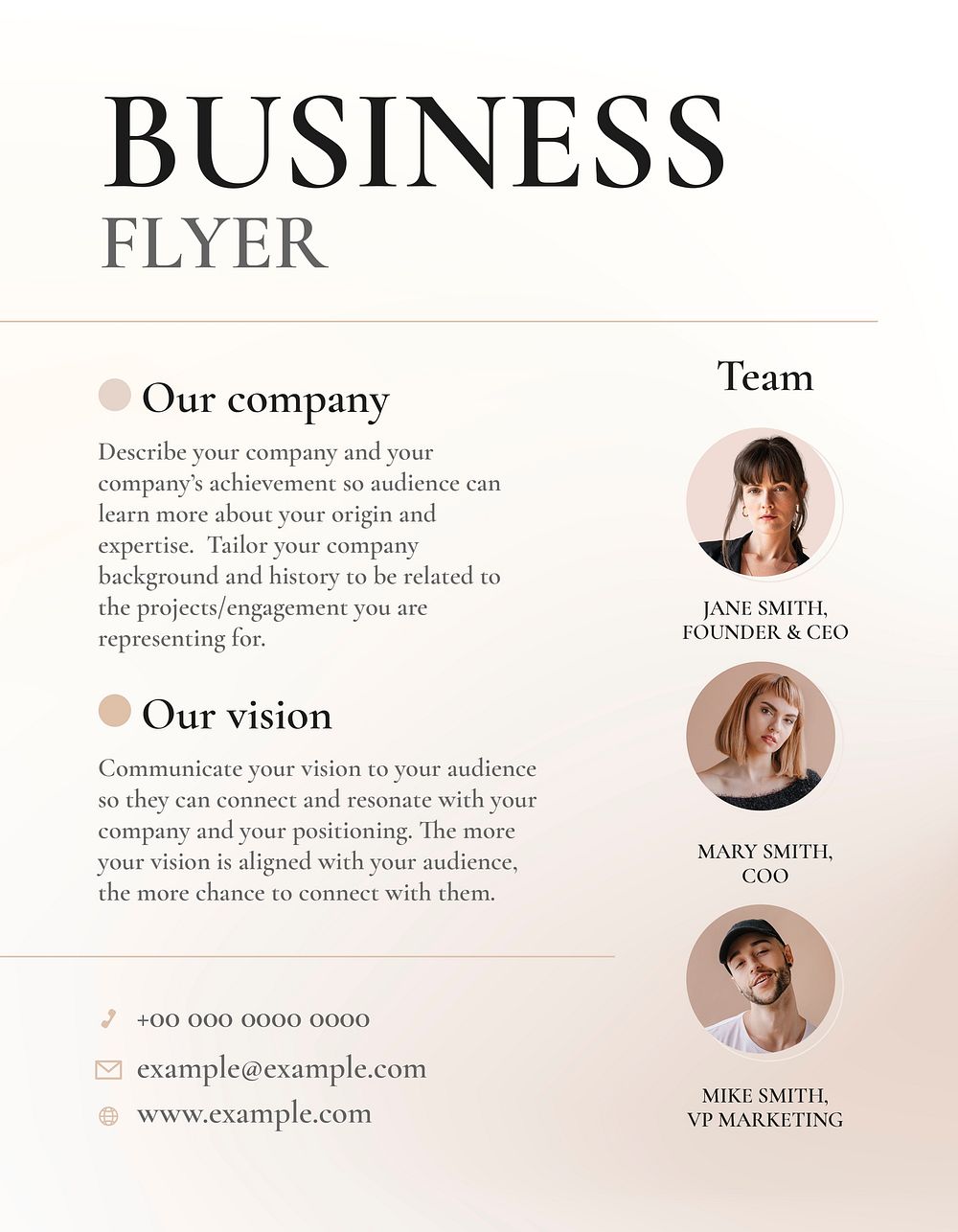 Feminine business flyer template psd for beauty brand