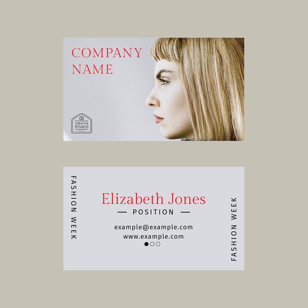 Professional fashion vector business card template