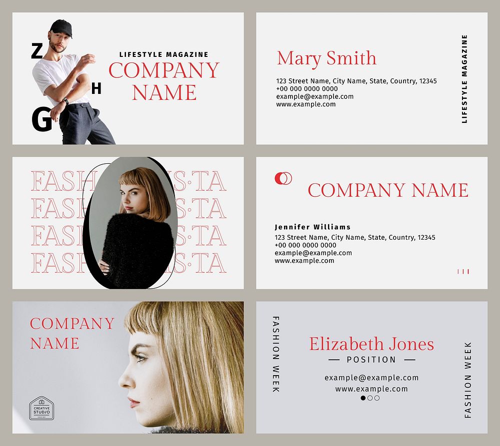 Professional fashion templates vector business card