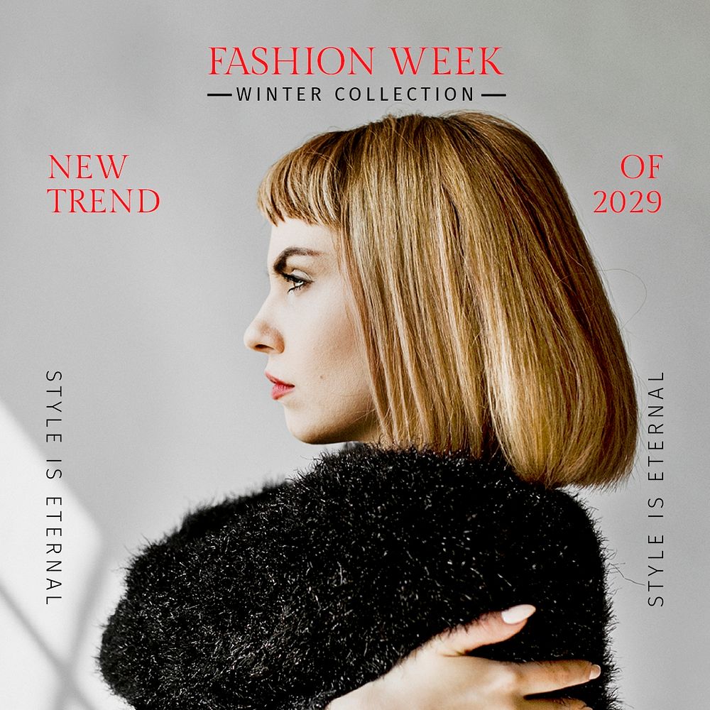 Female fashion template vector social media post