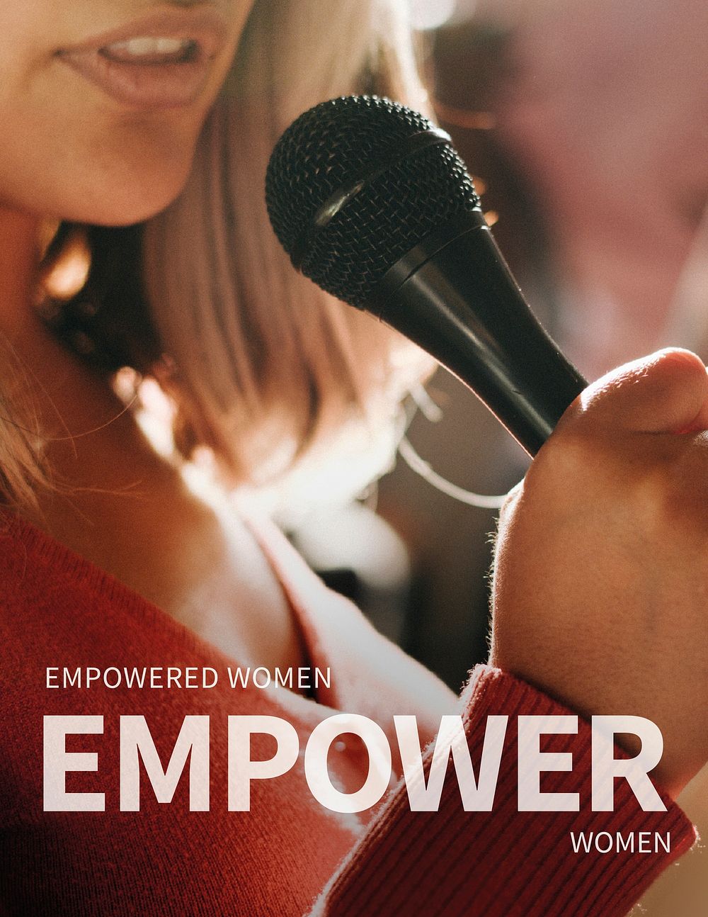 Women empowerment template vector for flyer with editable text