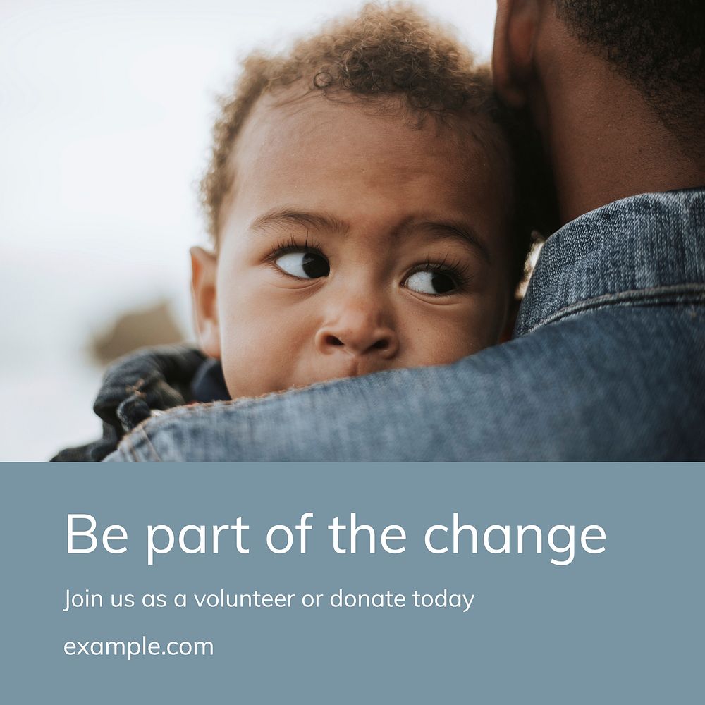 Change children's lives template vector charity donation social media post