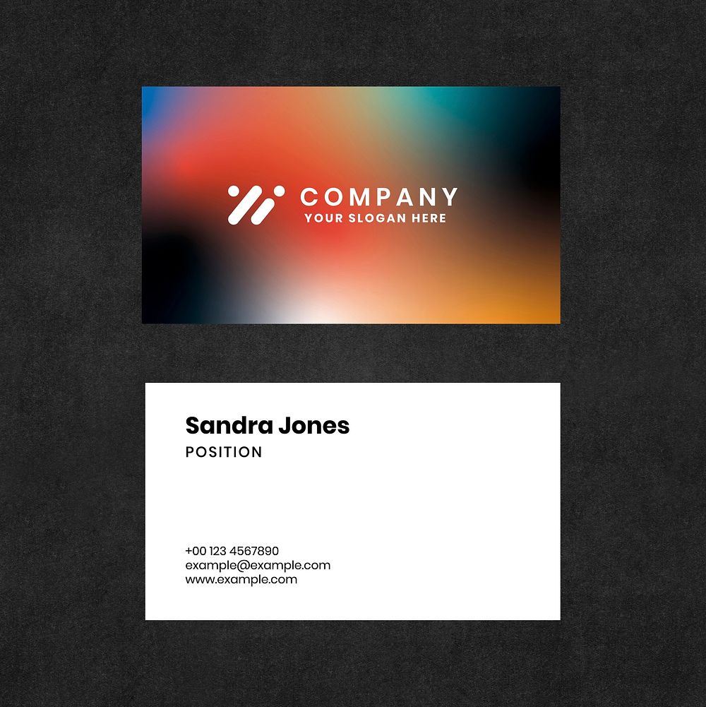 Gradient business card template vector for tech company in modern style