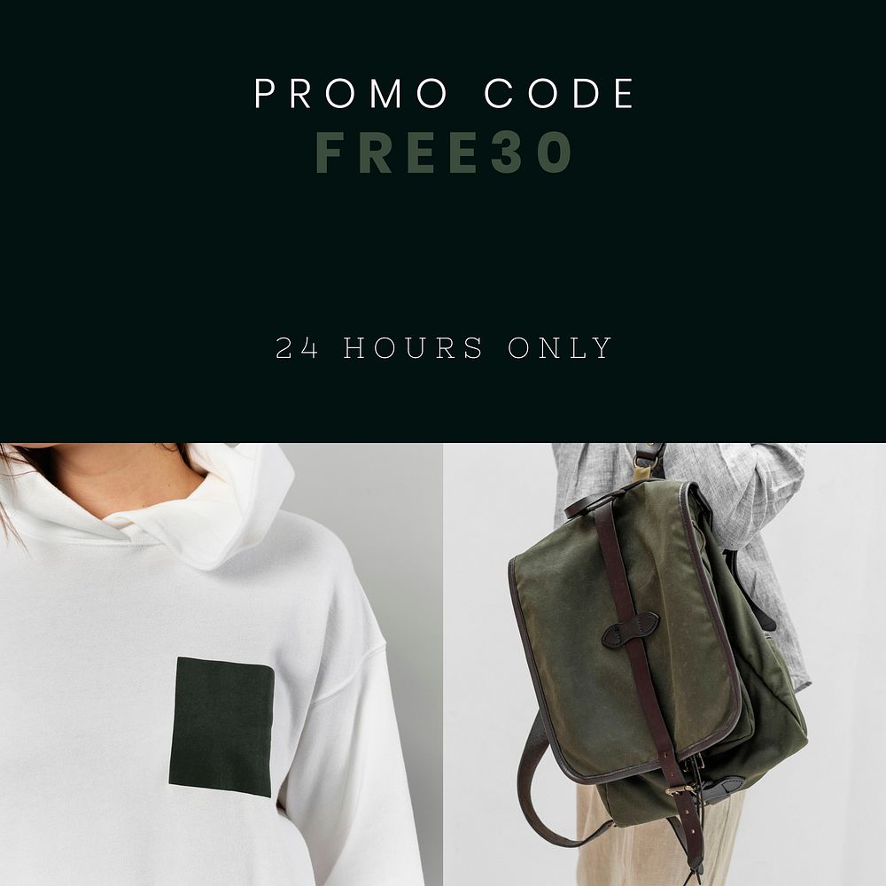 Promotional fashion post template vector cool unisex clothing