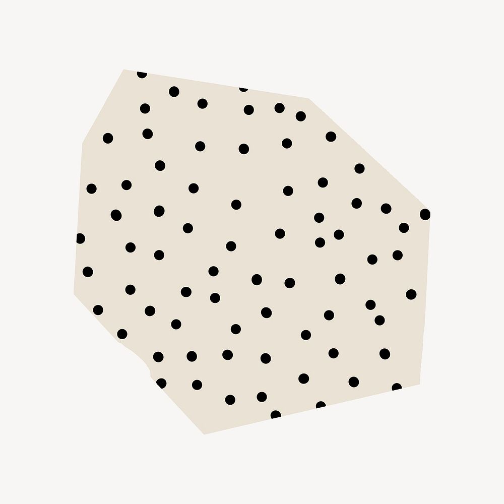Abstract shape sticker, polka dot pattern vector