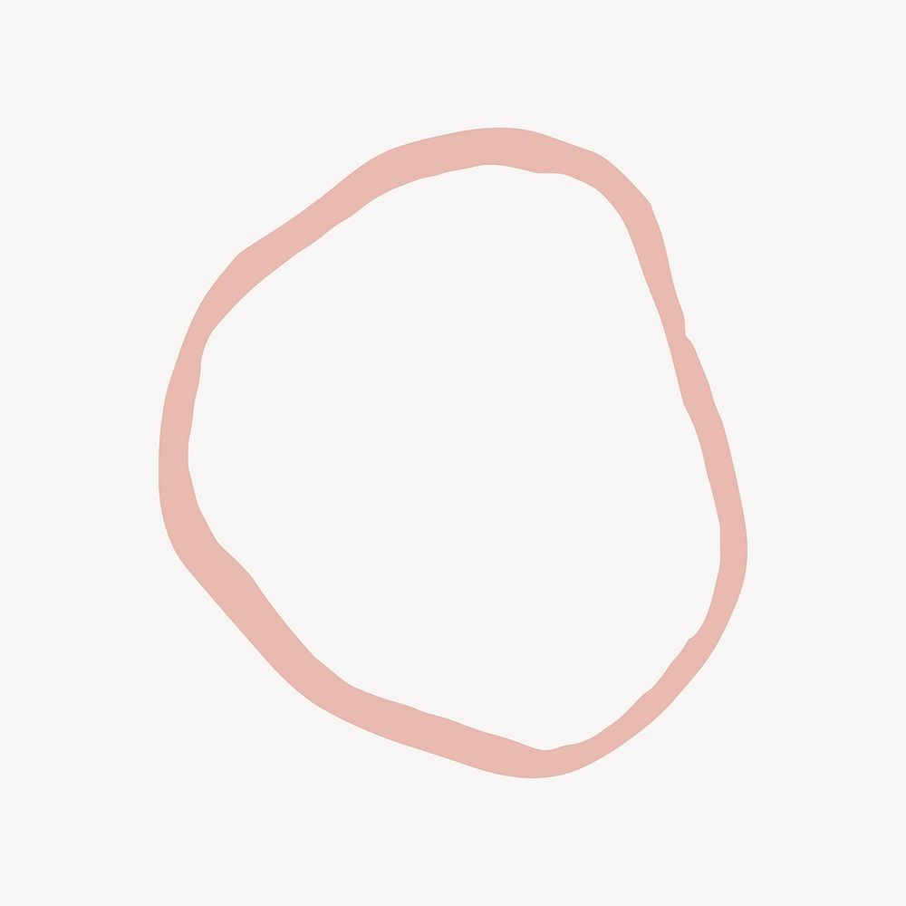 Pink circle shape sticker, outline design vector