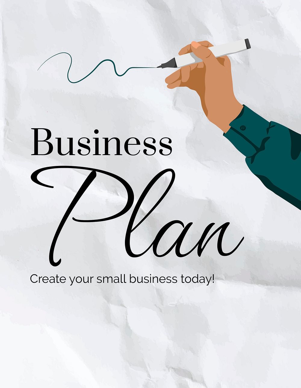 Business plan  flyer template, editable text psd