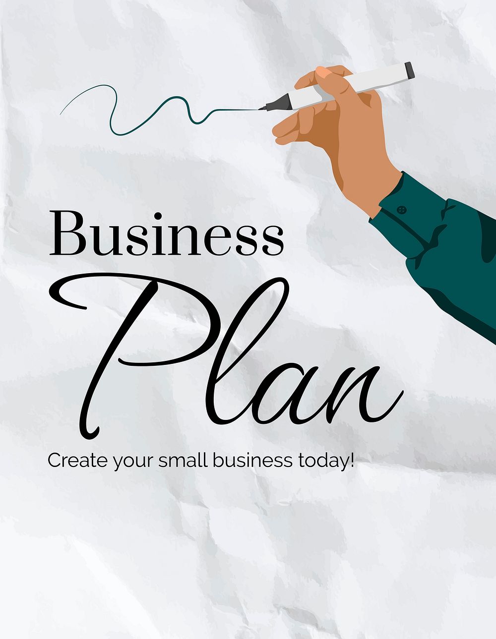 Business plan  flyer template, editable text vector
