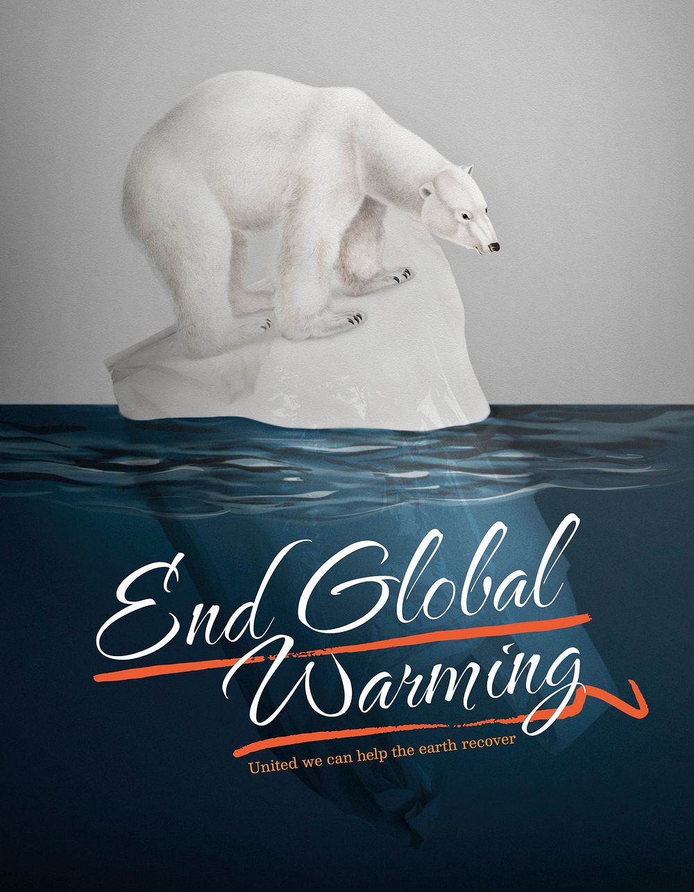 Global warming  flyer template, editable text psd