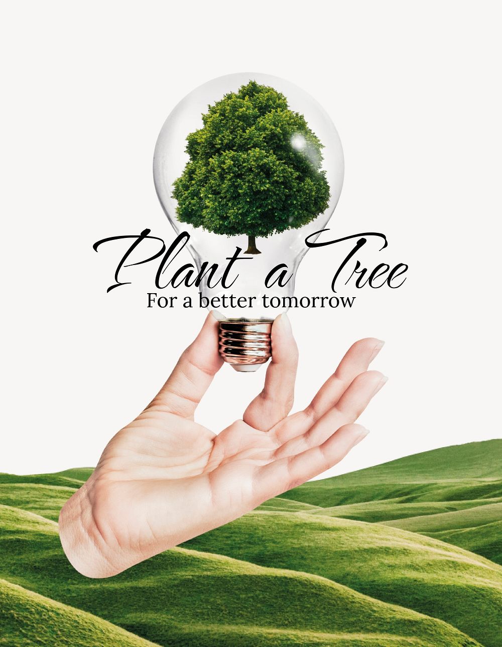 Plant trees flyer template, editable text psd